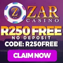 Zar Casino No Deposit Code: R250 FREE